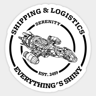 Serenity shipping and logistics (dark design) Sticker